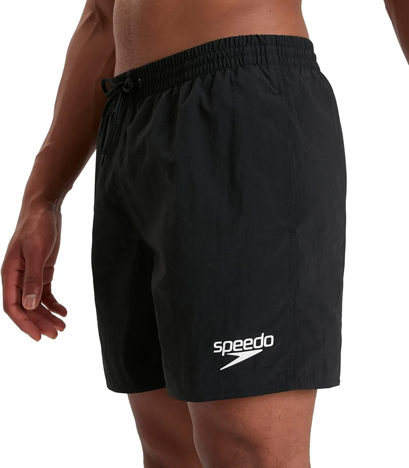 Speedo Essentials 16 Inch Mens Swim Shorts - Black Rash Guard Style Fresh Look