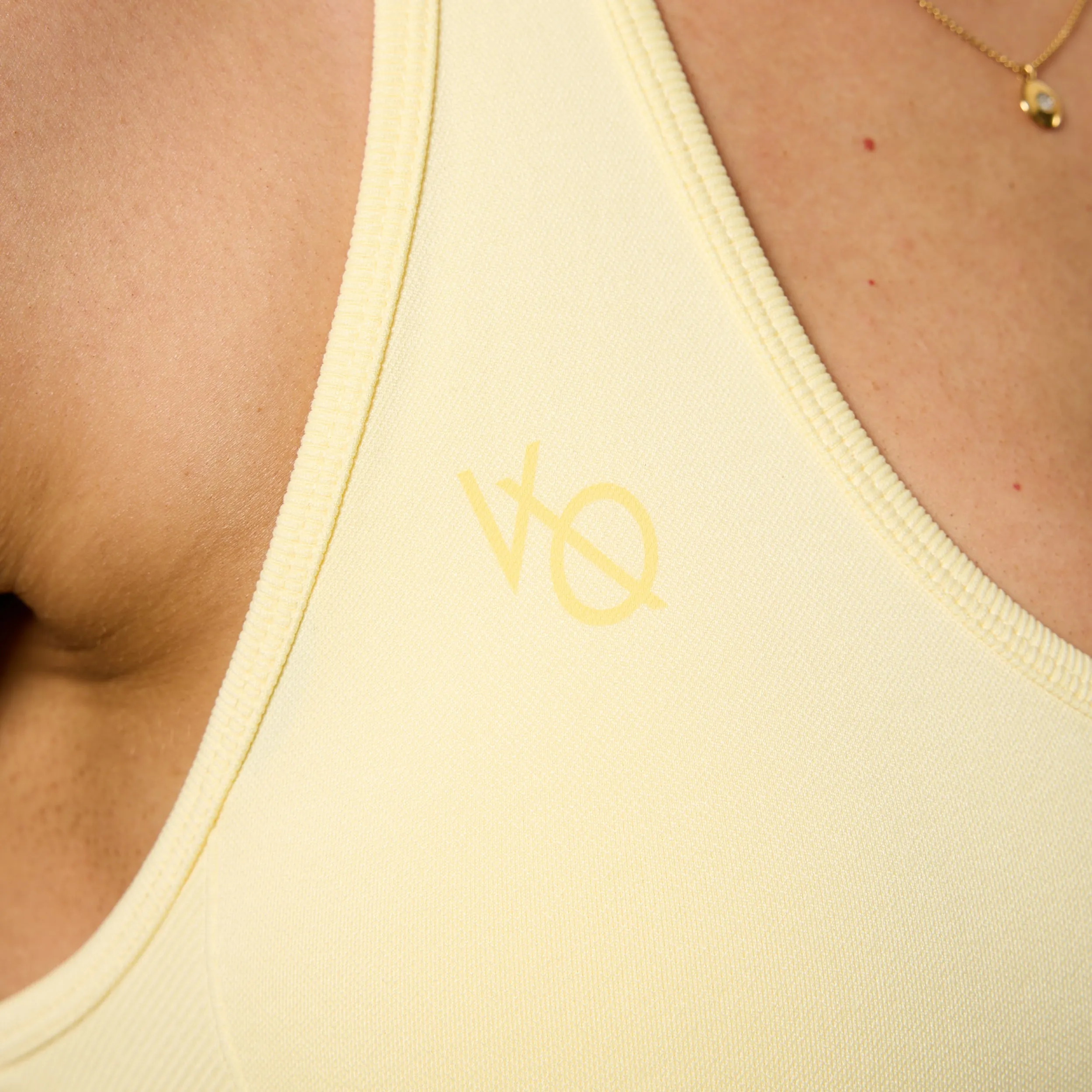 Breathable Fit Vanquish Elevate Seamless Butter Yellow Halter Neck Bra