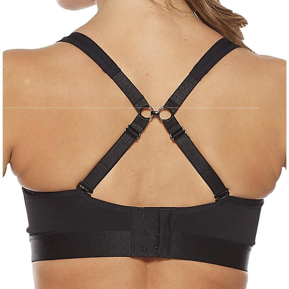 2XU Hi Impact Womens Sports Bra - Black Performance Fabric Satin