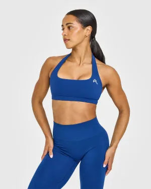 Strength training Elastic Fabric EasyLift? Halter Bralette | Vintage Navy Potential