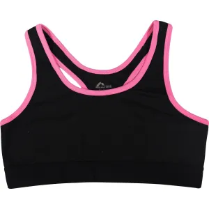 More Mile Girls Running Crop Top - Black Secure fit