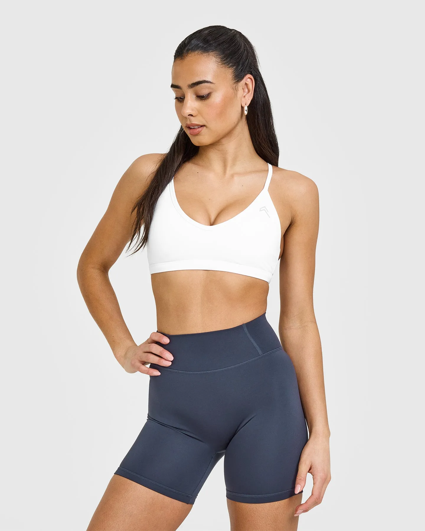 Unfathomable Timeless Strappy Bralette | White Green fitness wear