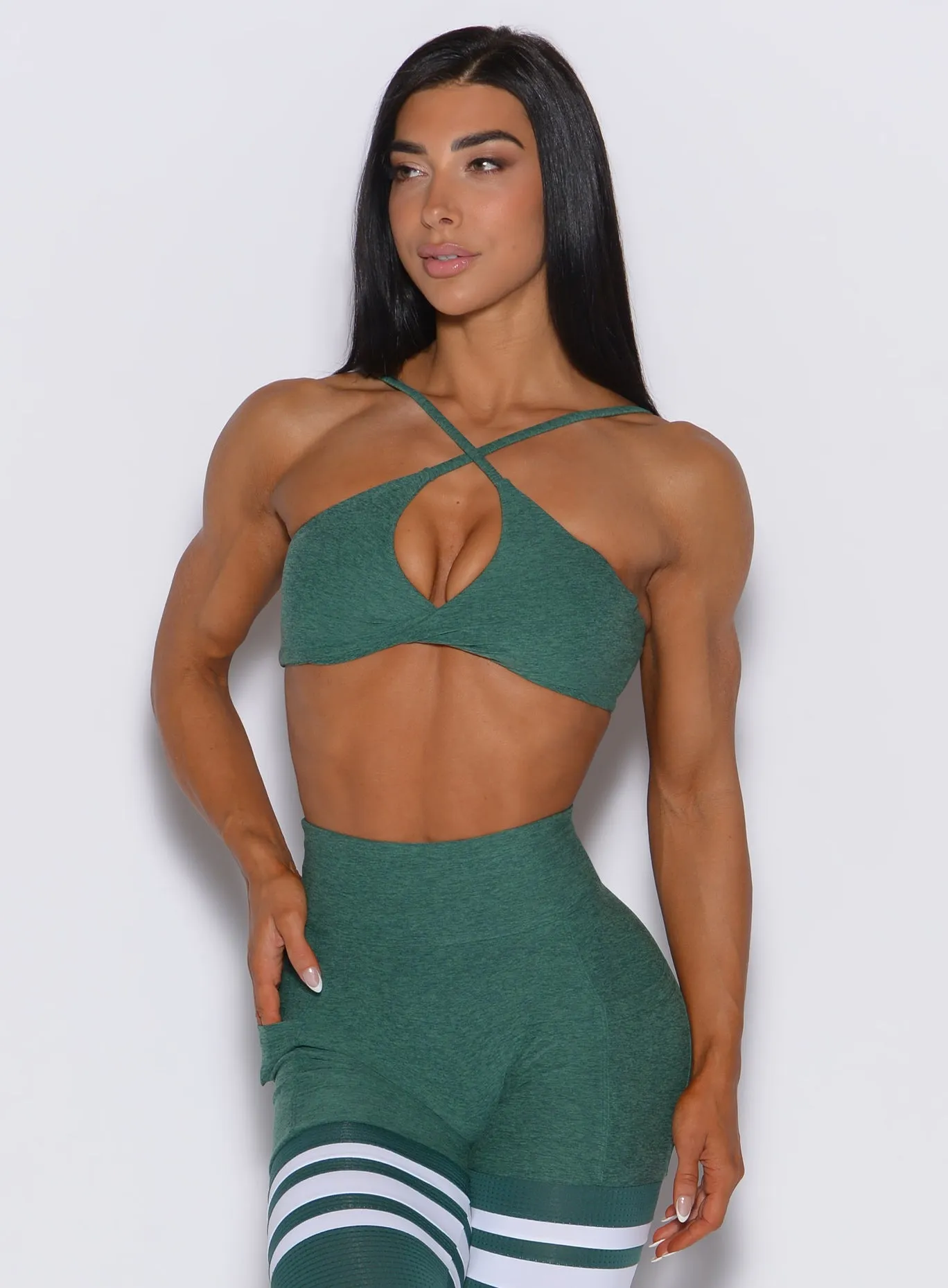 Twist Mini Bra Compression fit seams Floral activewear