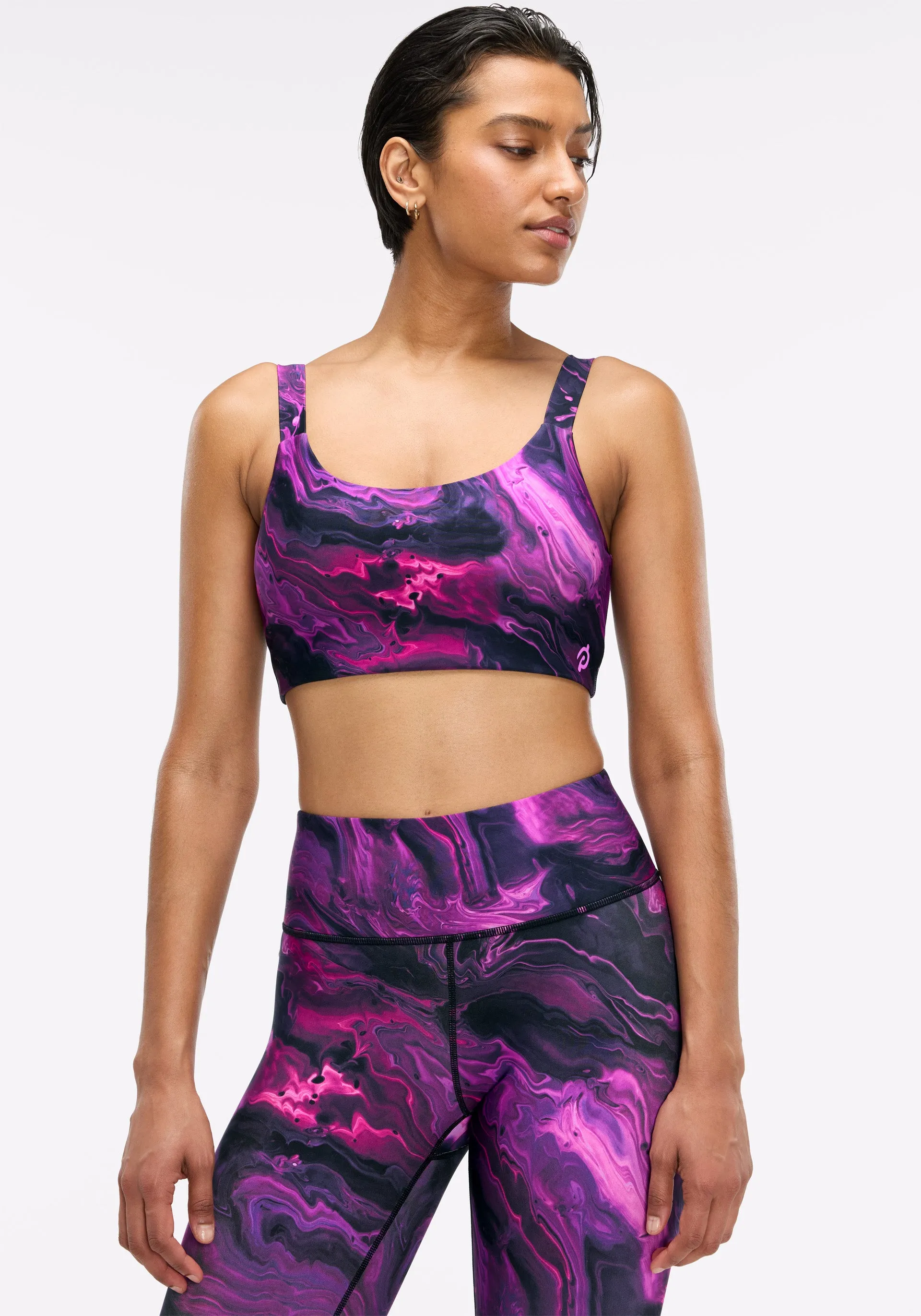 DuoKnit Scoop Neck Bra Cardio workouts Piped edges