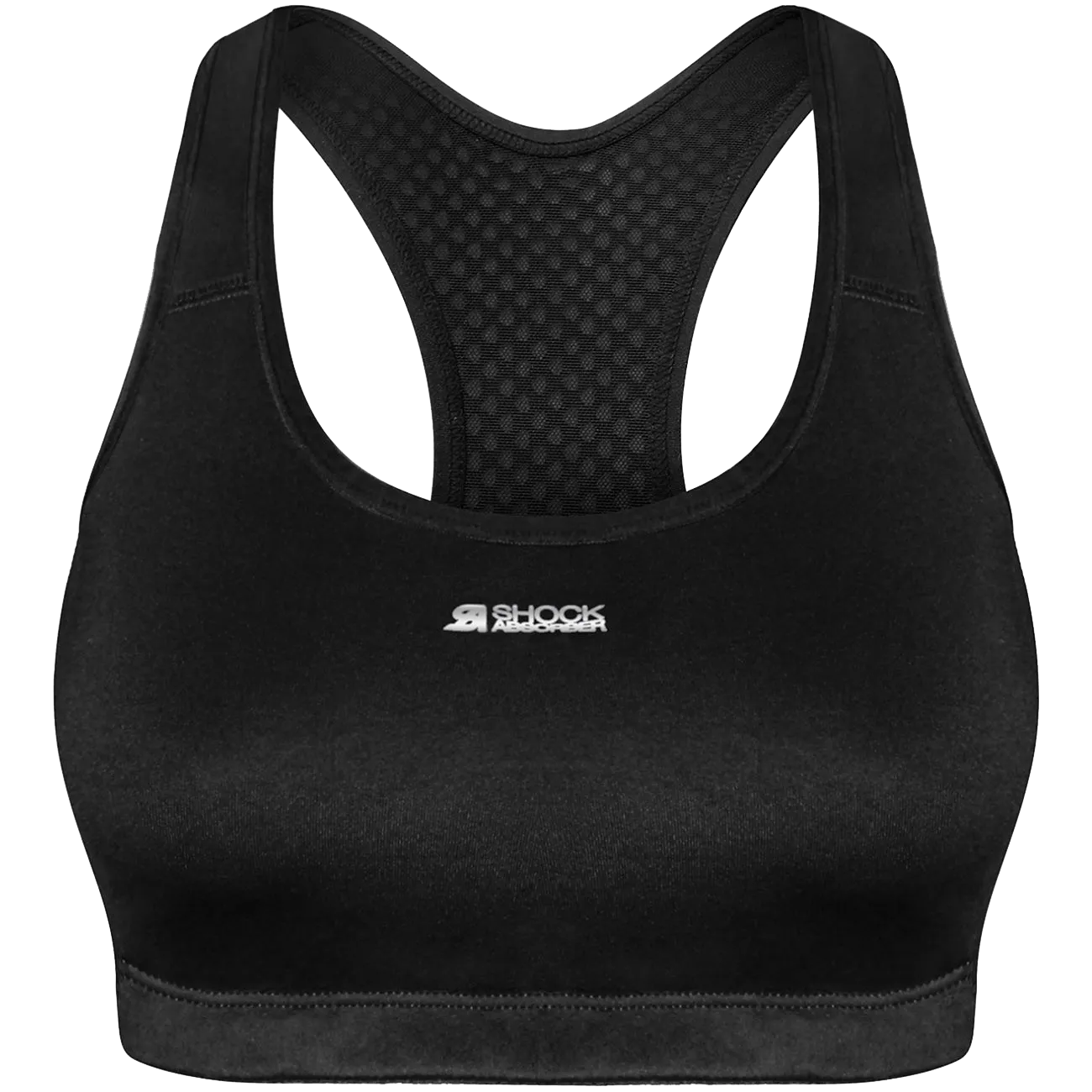 Shock Absorber Active Crop Top Womens Sports Bra - Black Stretch seams