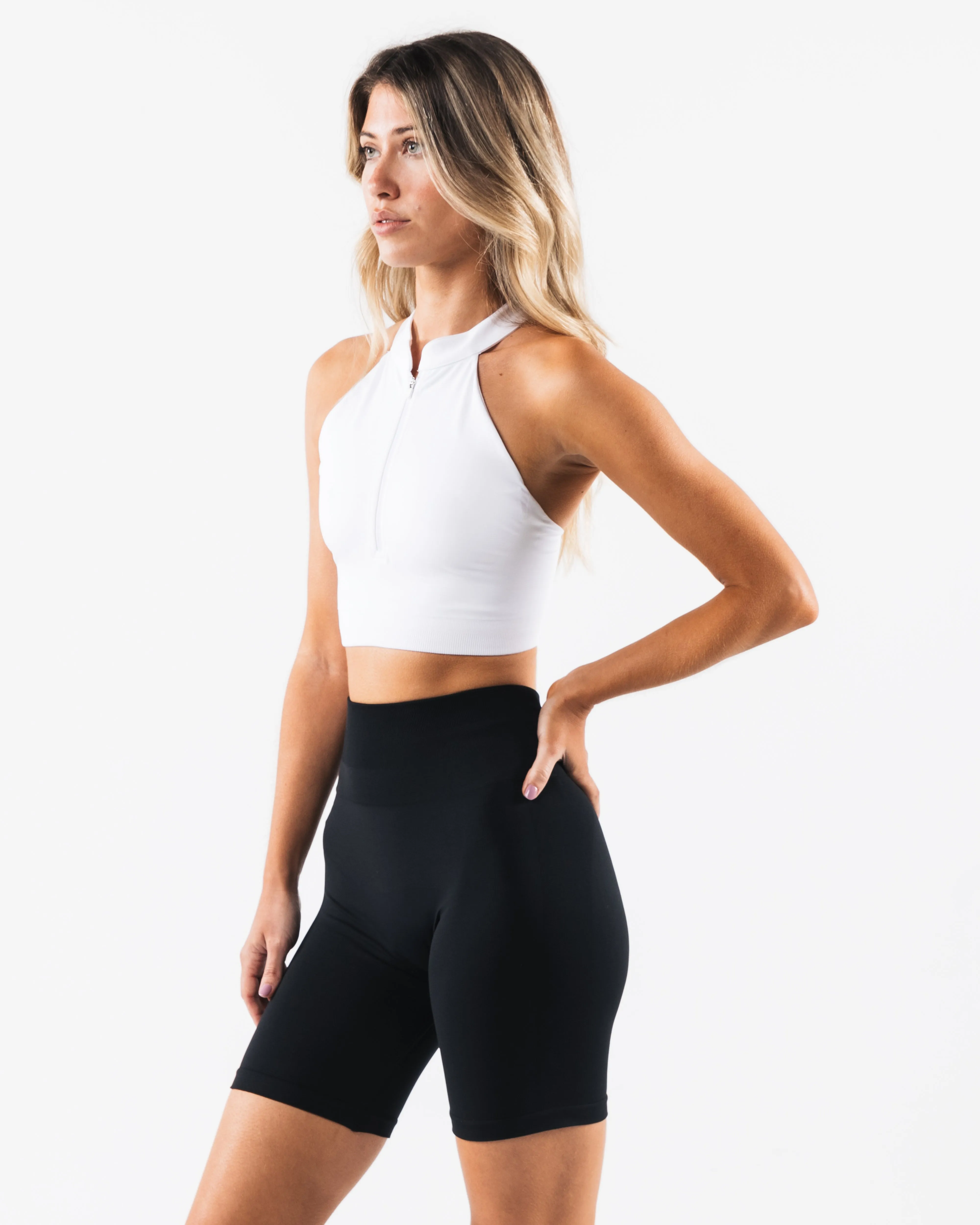 Amplify Cassio Bra - White Classic activewear technical fabric