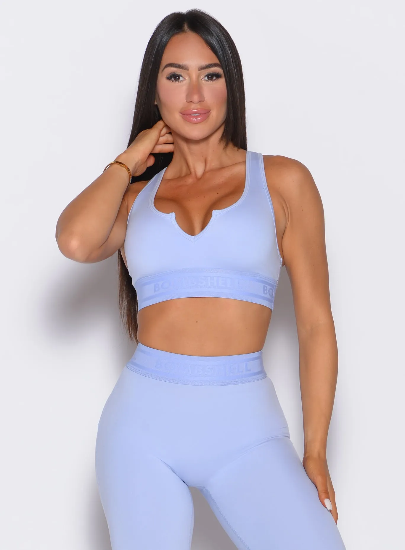 Buttoned seams Dance studio students Bombshell Active Bra