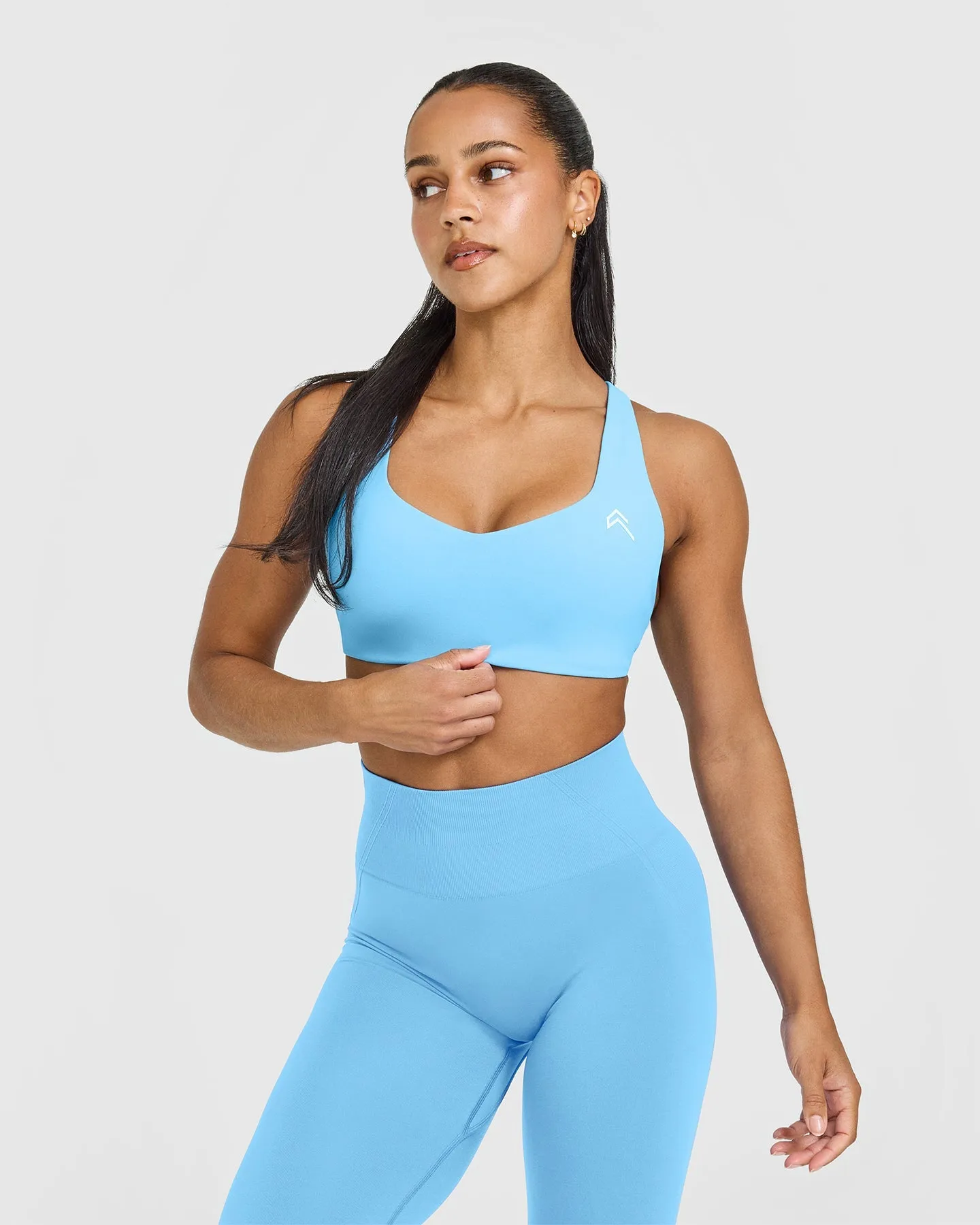 Supportive Underwear Stretch stitching EasyLift? Cross Back Sports Bra | Arctic Blue Fit Gear