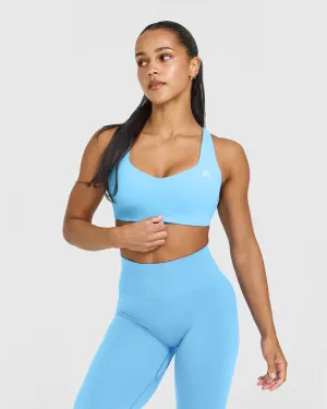 Supportive Underwear Stretch stitching EasyLift? Cross Back Sports Bra | Arctic Blue Fit Gear