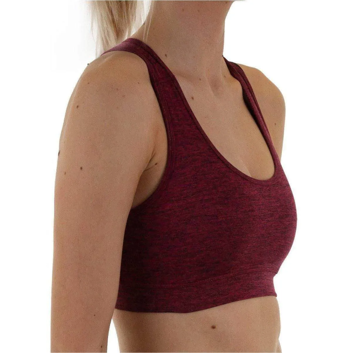 More Mile Train To Run Womens Running Crop Top - Purple Wrinkle-resistant seams Hook-and-eye closure seams