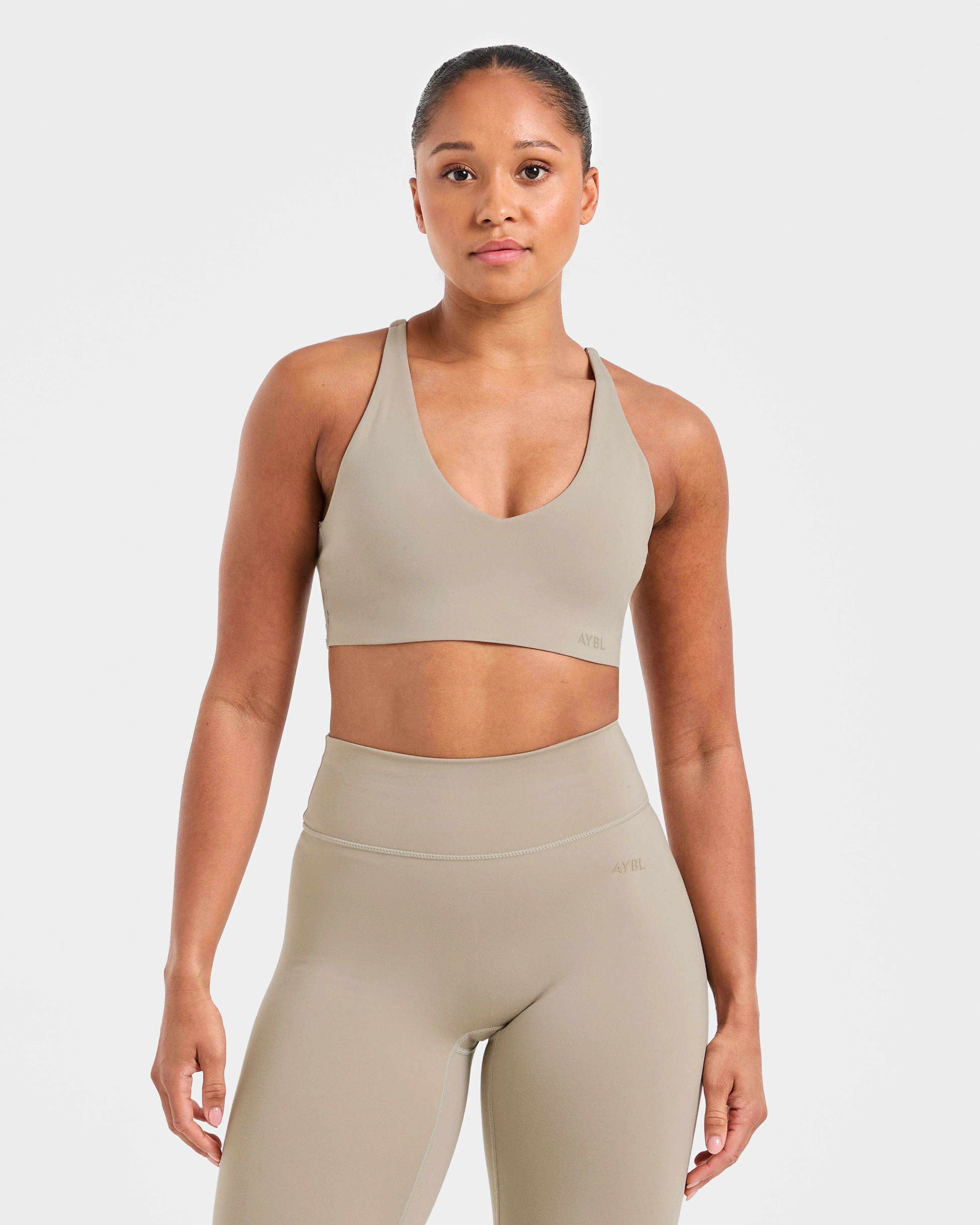 Staple Sports Bra - Muted Taupe Muscle Support Fit