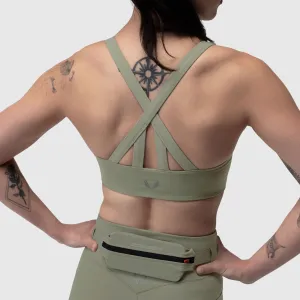 W039. Lycra? Hybrid Sports Bra - Sage Endurance training