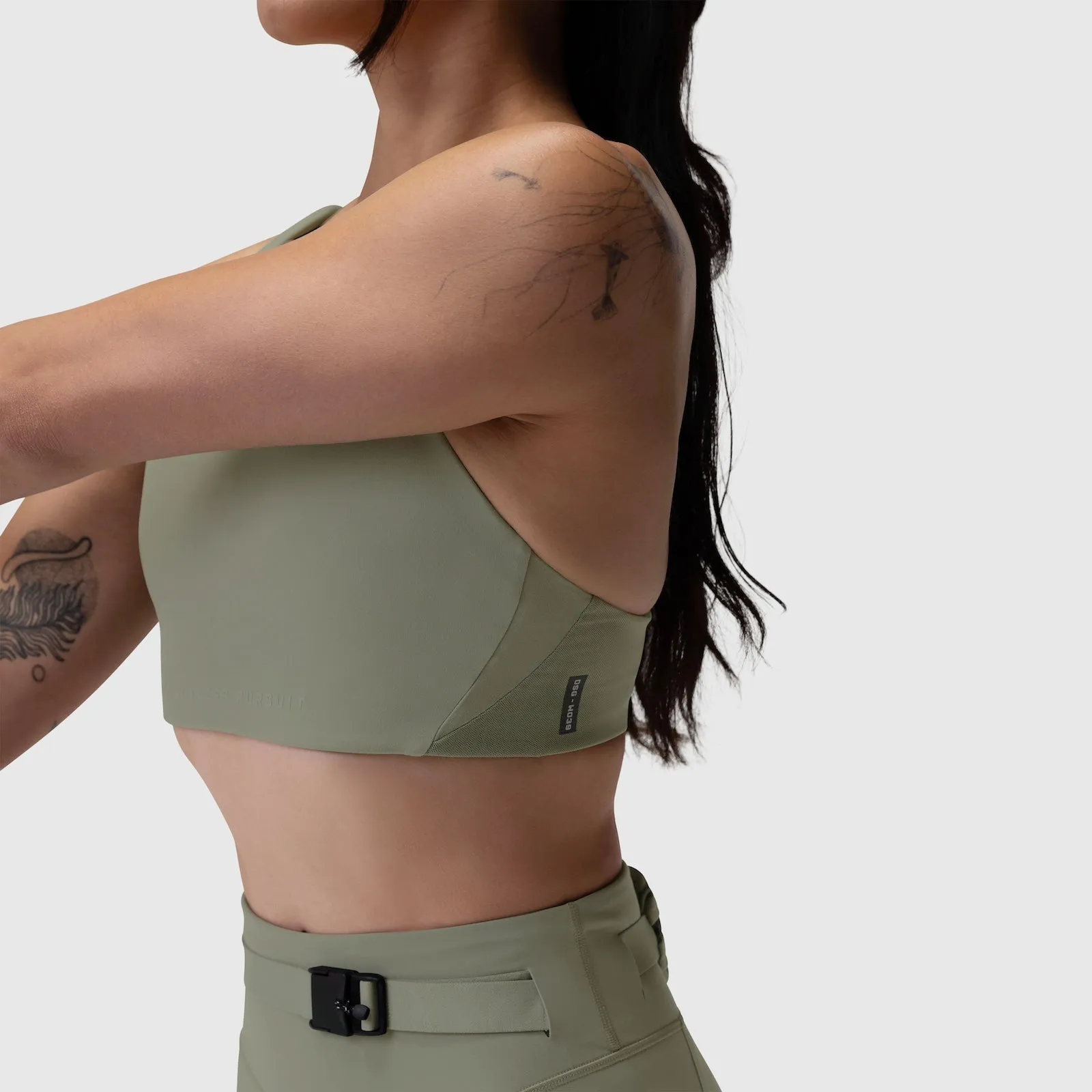 W039. Lycra? Hybrid Sports Bra - Sage Wear alone Comfortable