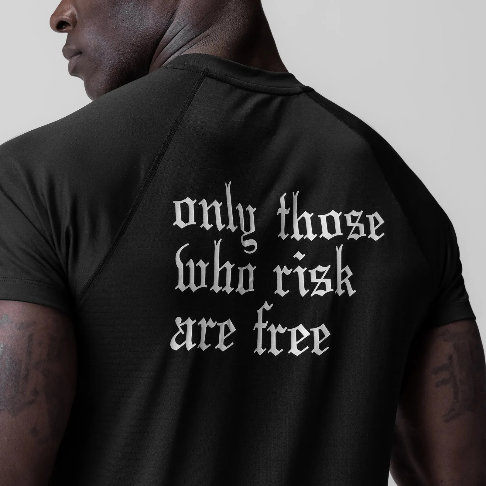 Everyday Chic Men's masculinity 0839. 3D-Lite? 2.0 Lycra? Fitted Tee - Black "OTWR Block"