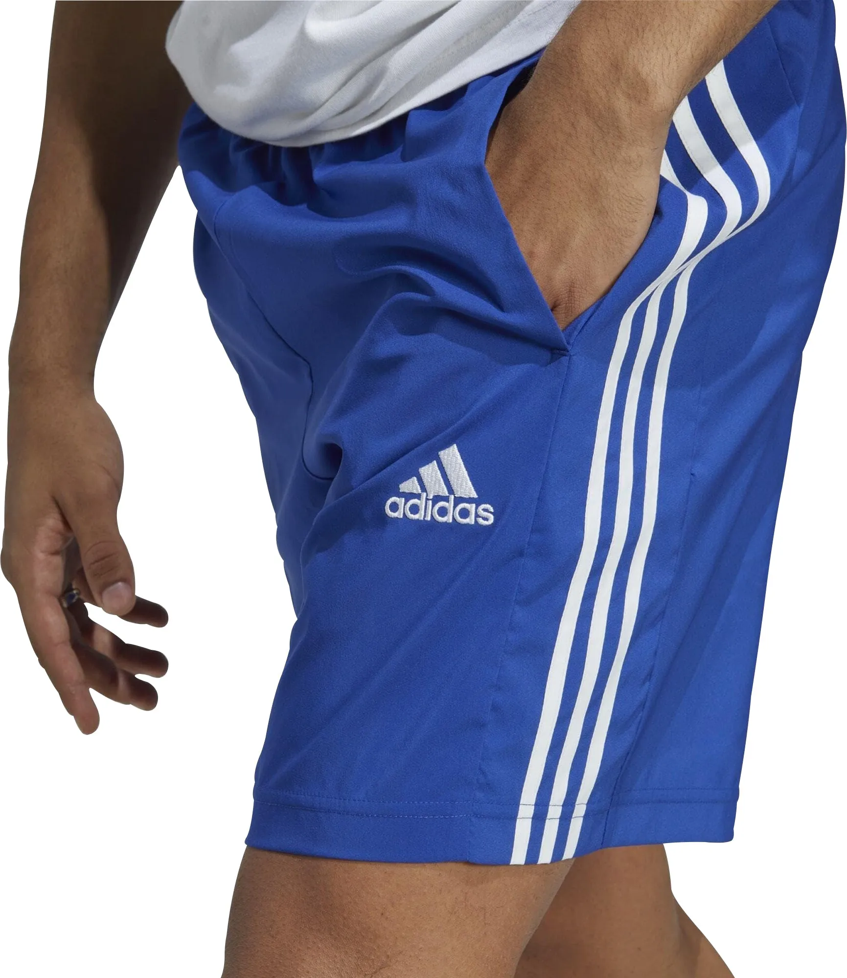 adidas AeroReady Essentials Chelsea 3 Stripes Mens Training Shorts - Blue UV resistant