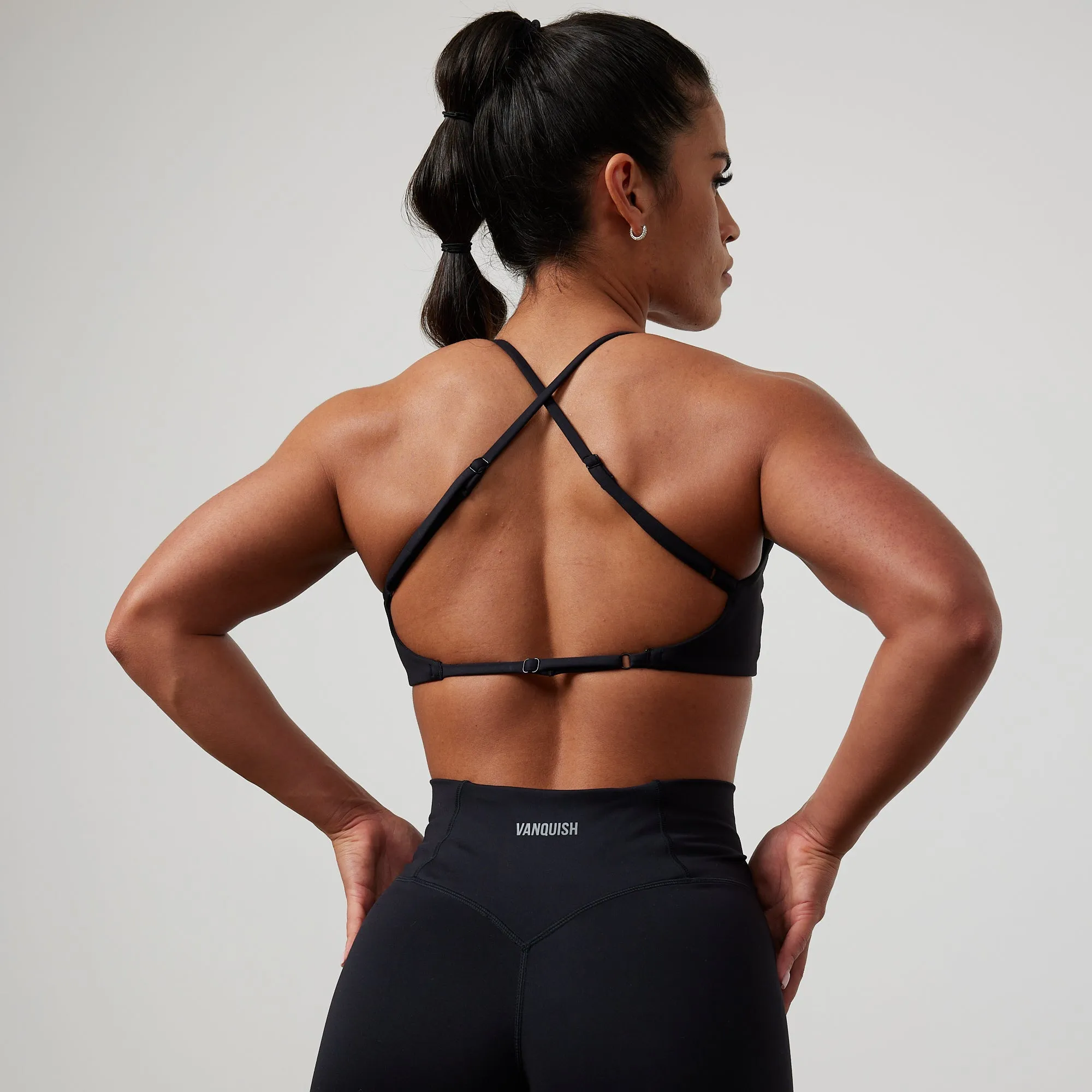 Vanquish Enhance Black Backless Bra Medium Sleepwear