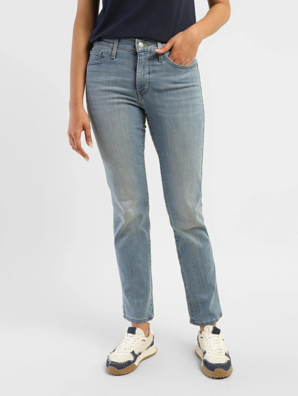 Women's 312 Blue Straight Fit Mid Rise Jeans Eco Friendly Production