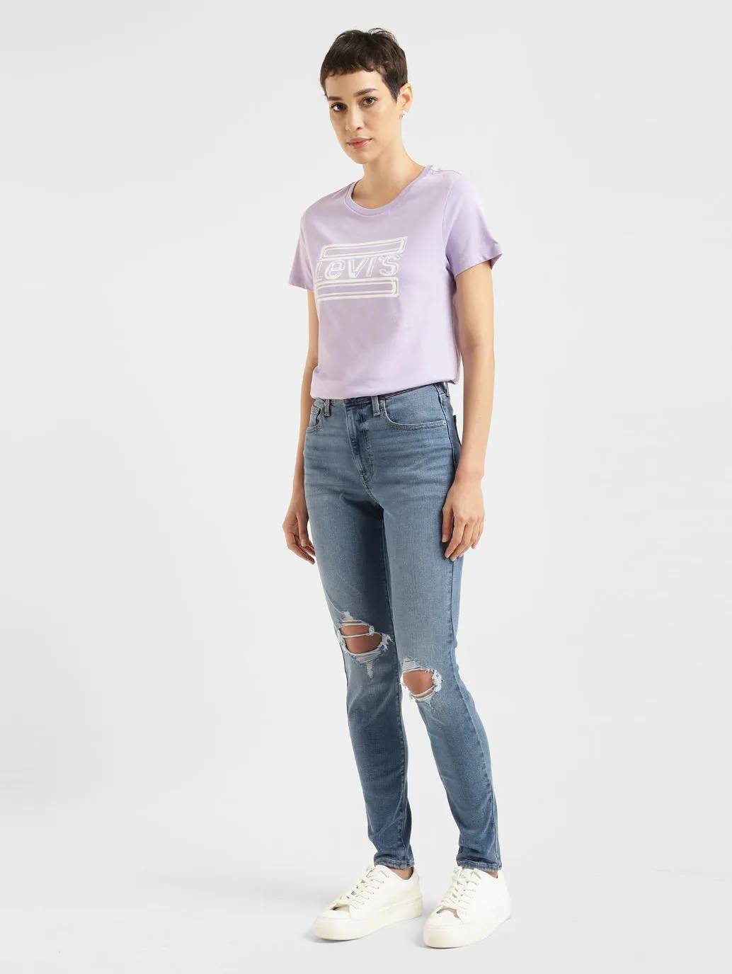 Women's 721 Blue Skinny Fit High Rise Jeans Classic Look