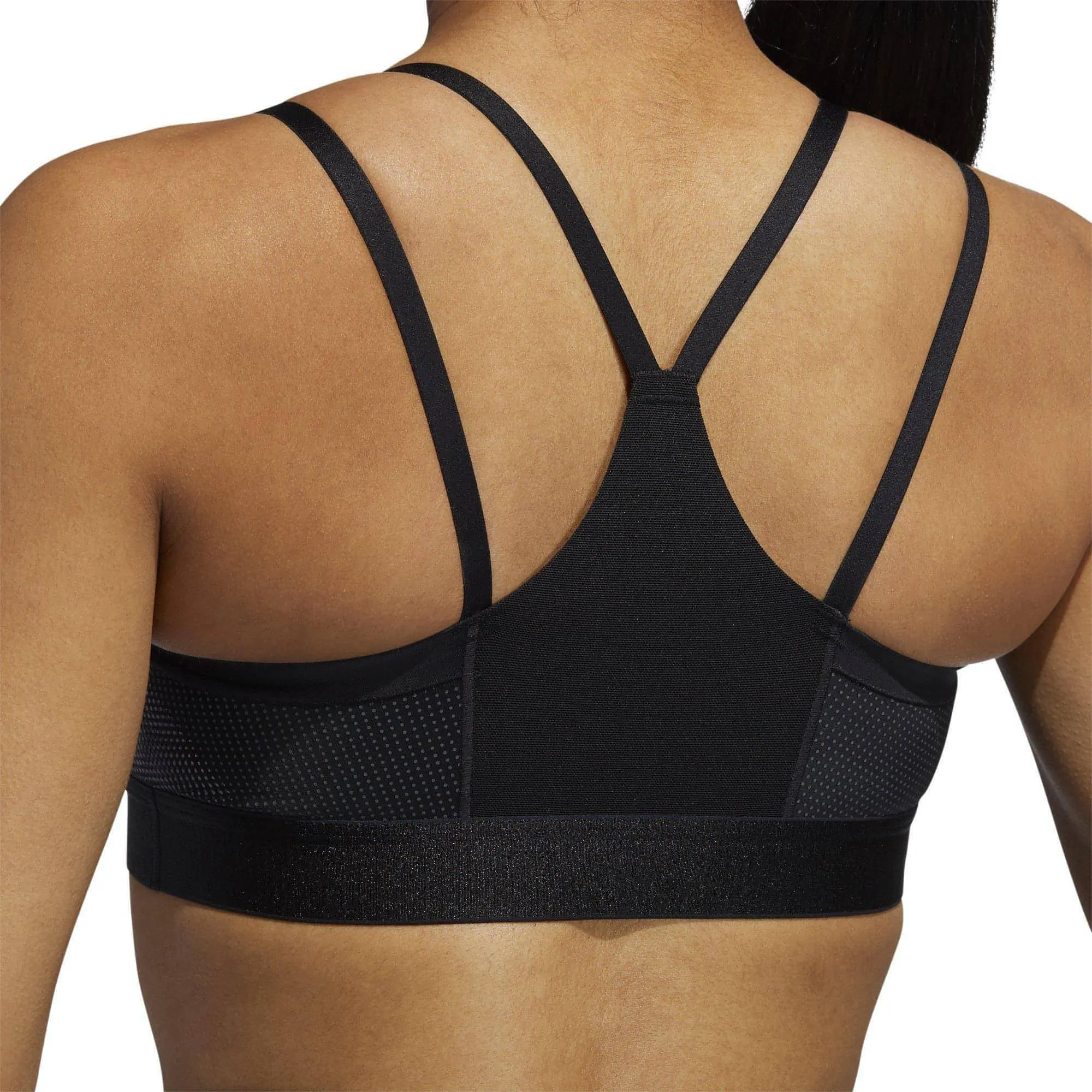 Easy Design Tension Distribution Weave adidas All Me Womens Sports Bra - Black