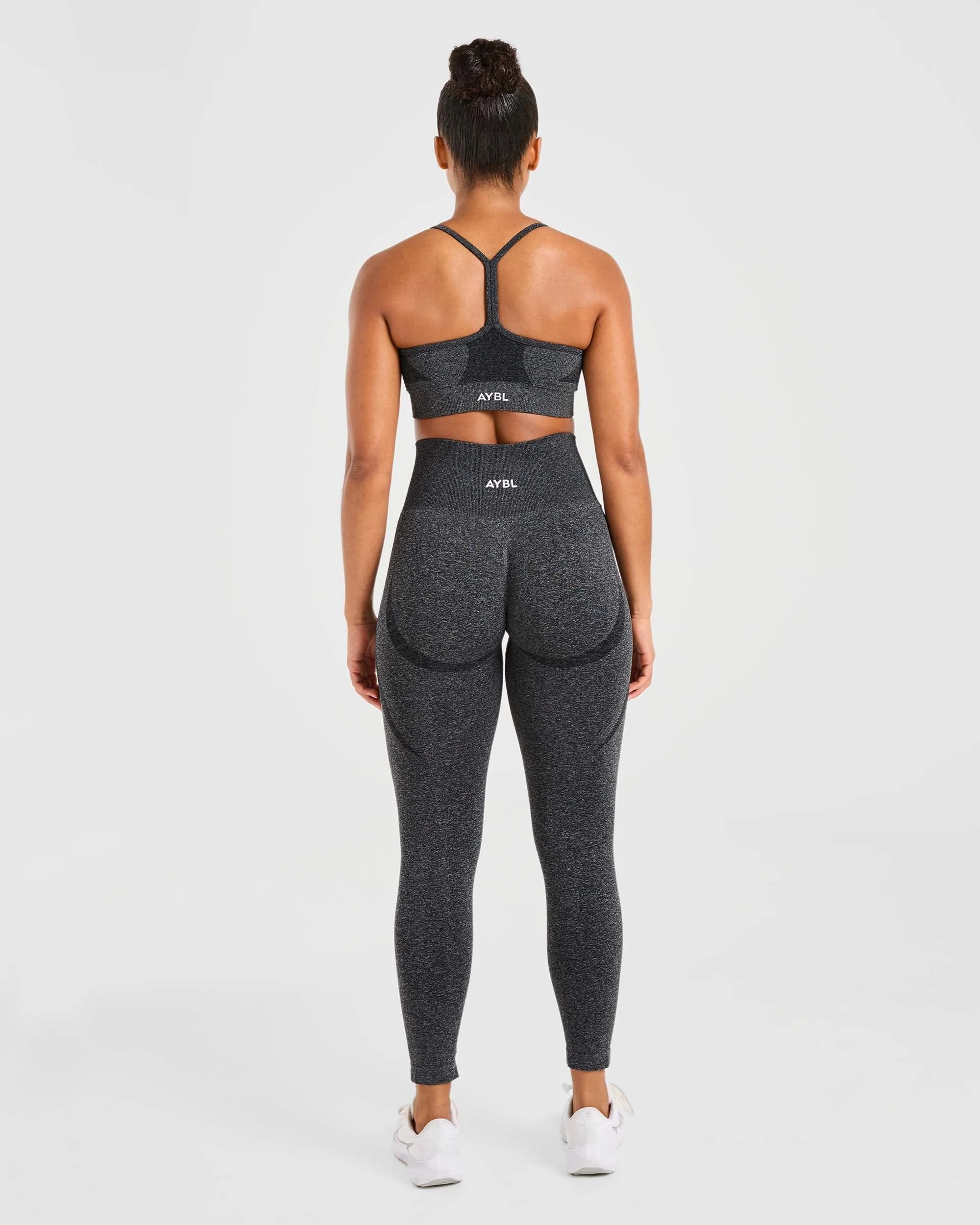 Soft Cup Seamless Fit Empower Seamless Sports Bra - Black Marl