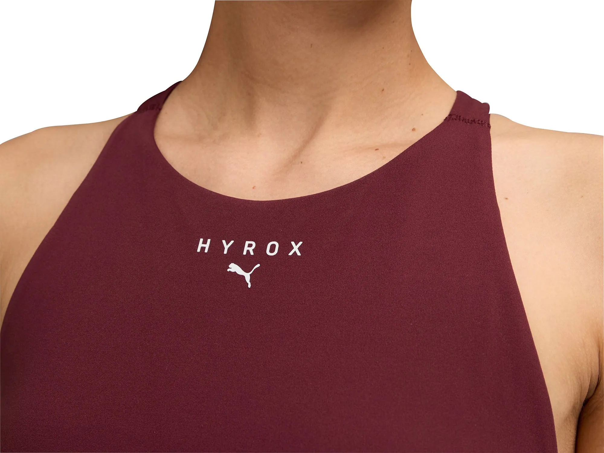 Flexible Closure Puma X HYROX Shape Luxe High Neck Womens Sports Bra - Red