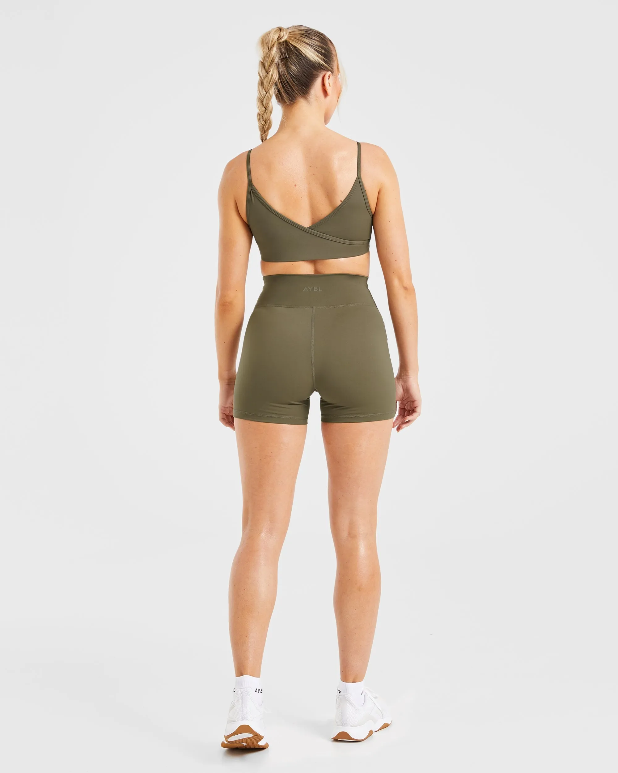 Sculpt Wrap Sports Bra - Deep Khaki Loose Fit Runners of all levels