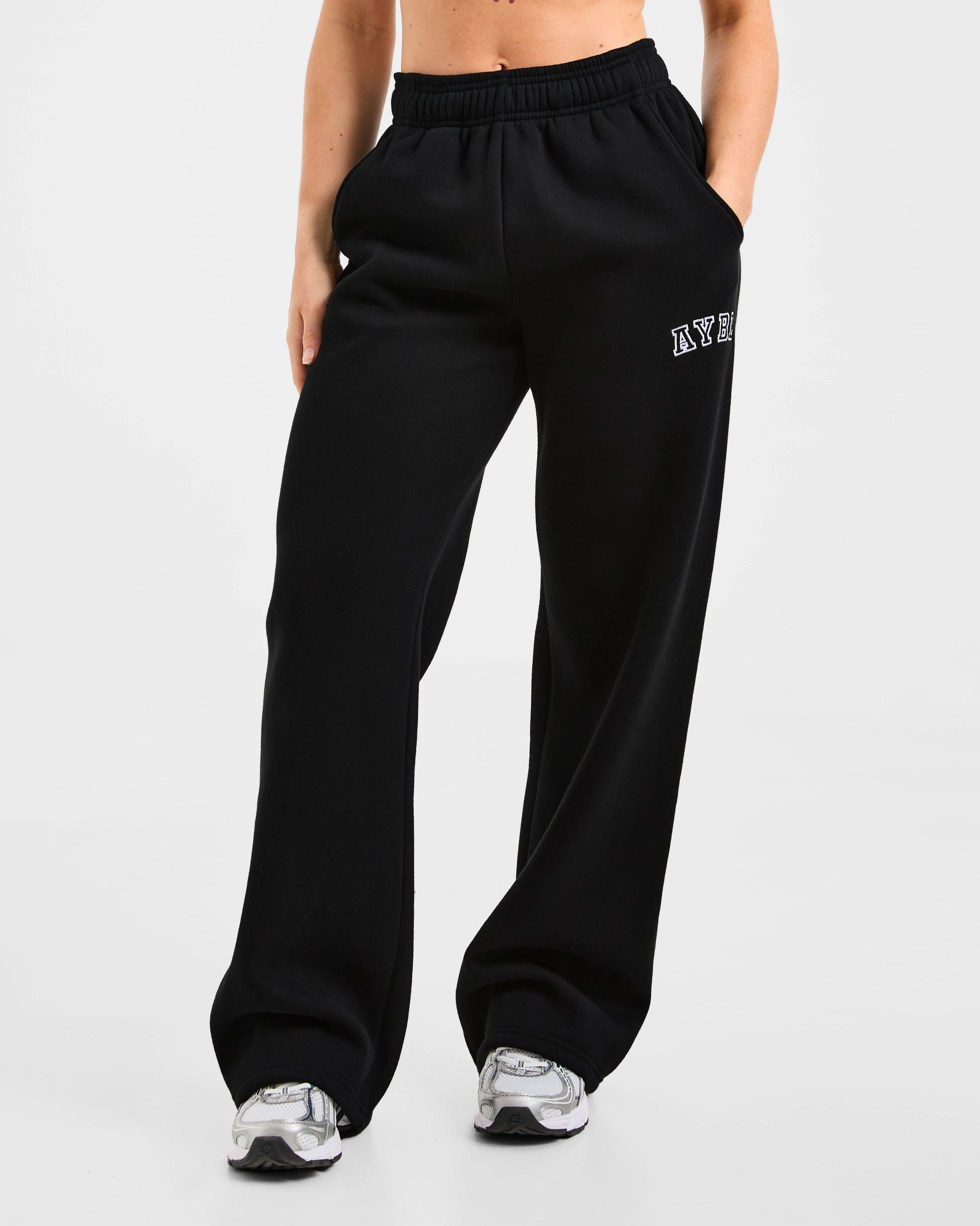 Varsity 2.0 Oversized Straight Leg Joggers - Black Protection Cotton fabric Sports teams