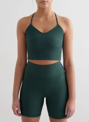high - ground - clearance high - efficiency operation Deep Emerald Ribbed Performance Bralette