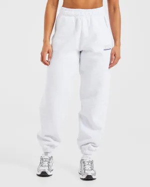Antibacterial Athletics Track Oversized Joggers - Heather Grey/Navy Supportive Band
