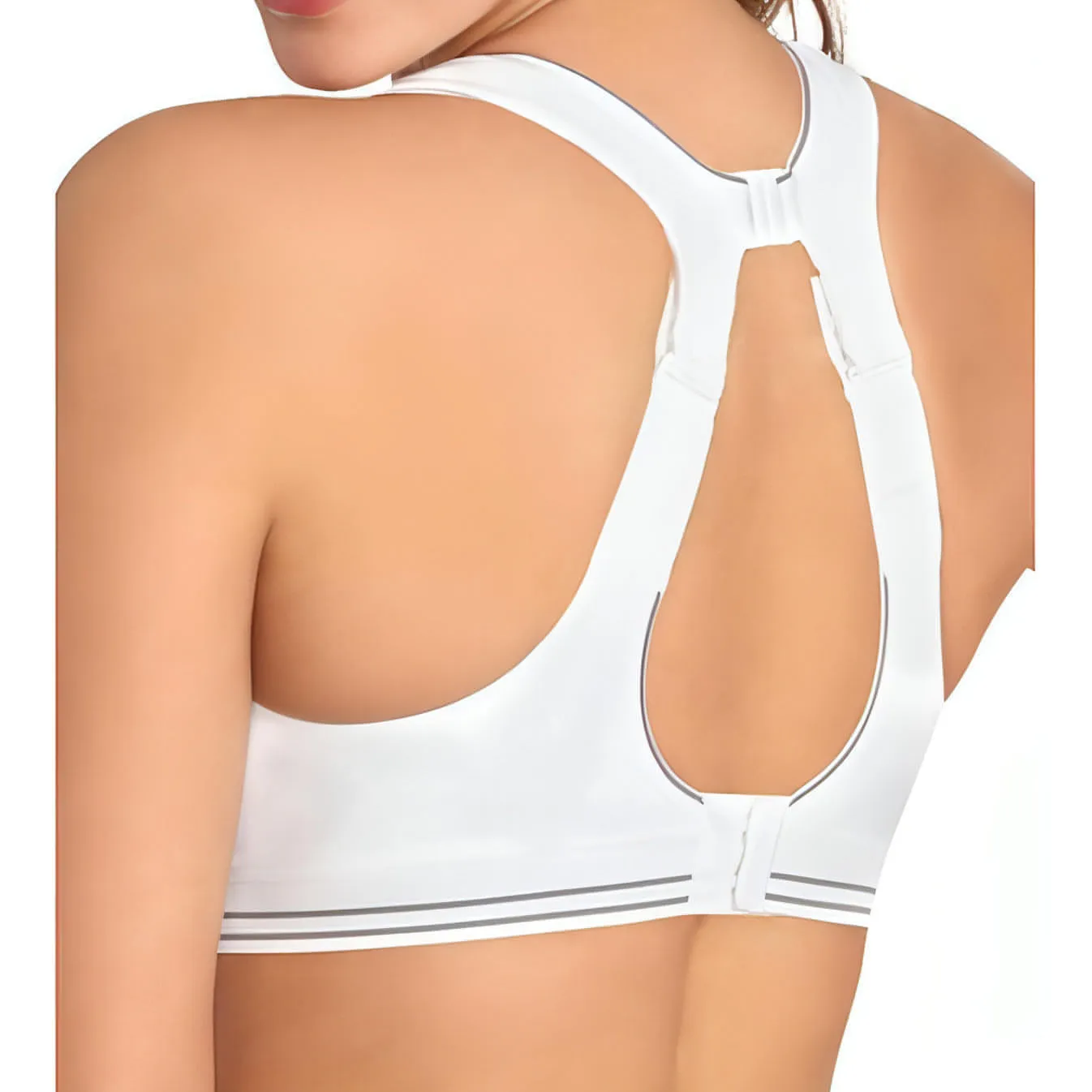 Zipped Camouflage Shock Absorber Ultimate Run Womens Sports Bra - White