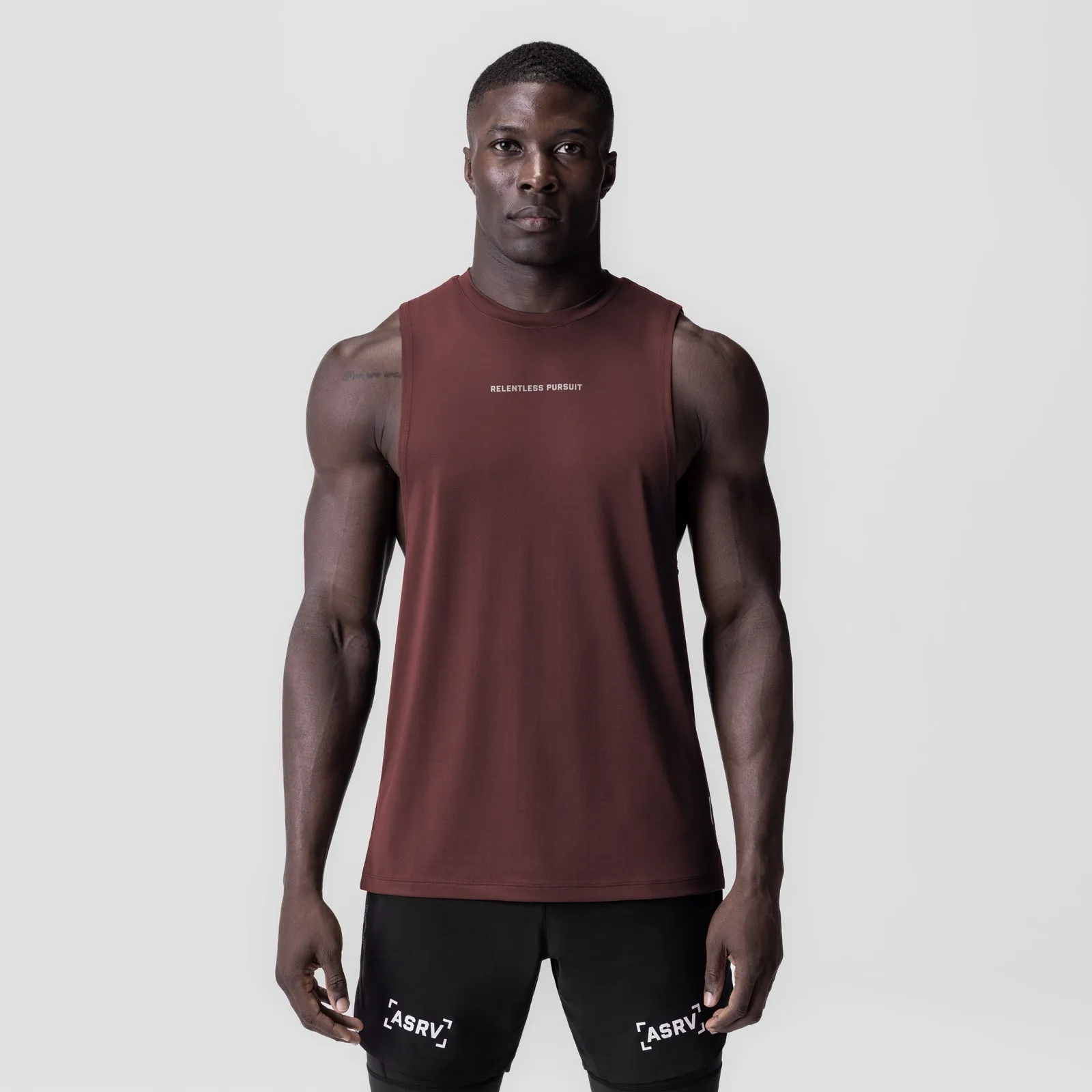 0837. 3D-Lite? 2.0 Lycra? Muscle Tank - Crimson "RP" Reinforced Hem