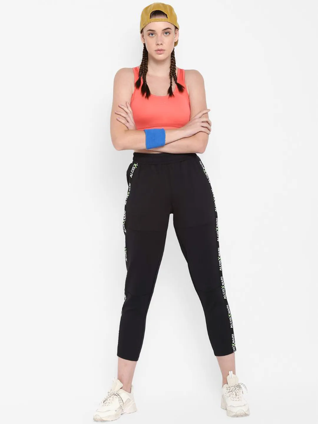Soft Lining FourWayStretch Alcis Women Black Solid Straight-Fit Track Pants
