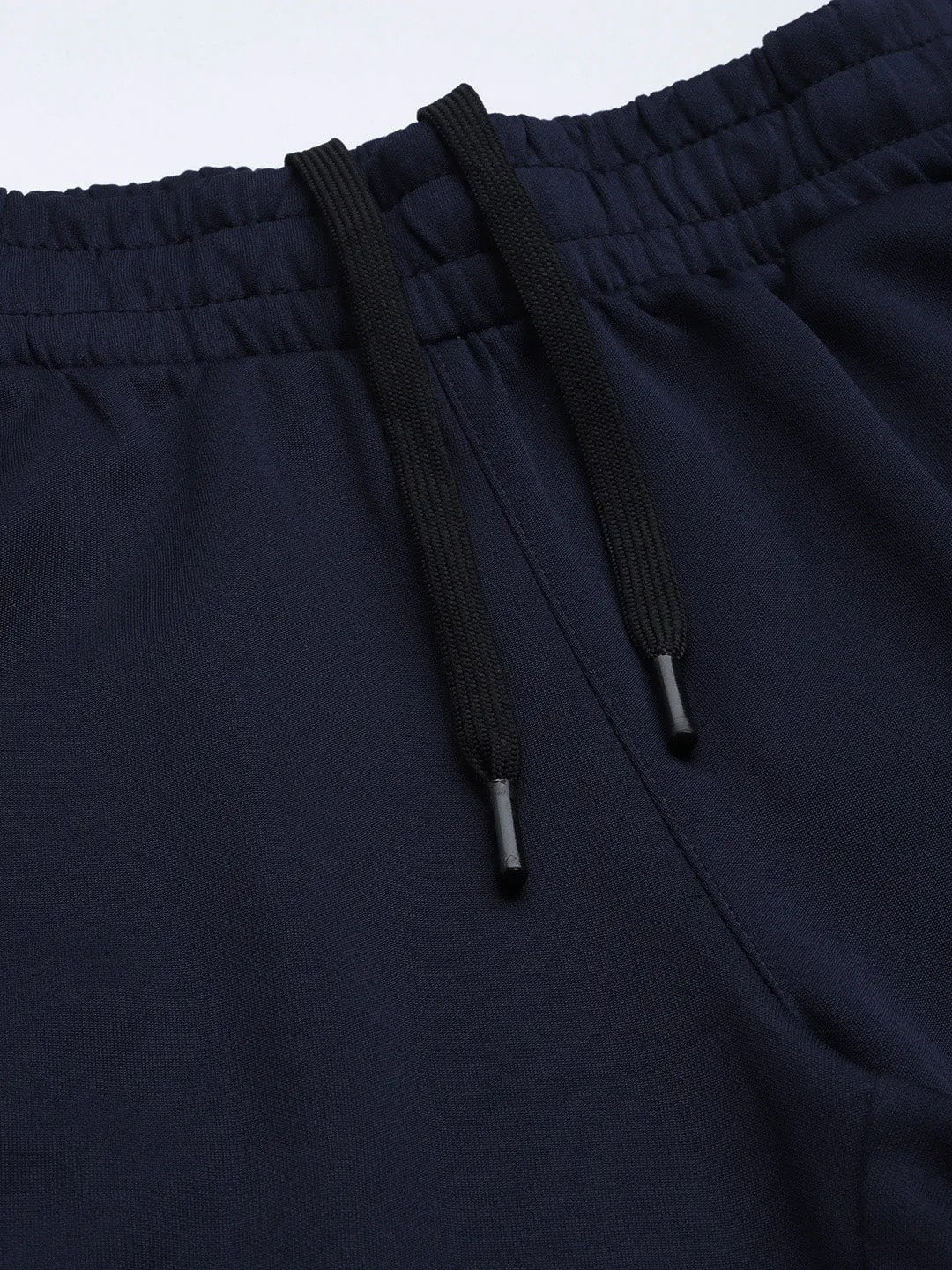 Wrinkle Free Fabric Plus-size option ALCIS Women Navy Blue Solid Track Pants