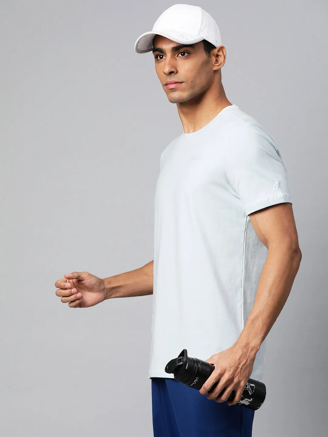 Alcis Men Solid Stretchex Slim Fit T-shirt Flight Fit Ethical Mode
