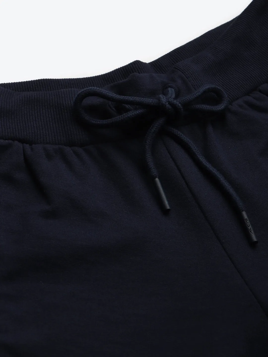 Alcis Women Navy Blue Solid Joggers StainResistantCoating High Rise Design
