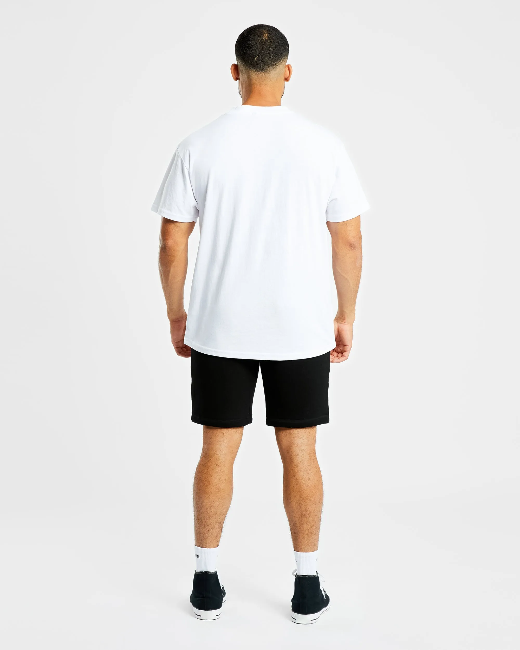 Athletics Varsity Oversized T Shirt - White Outdoor Leisure Look Double Stitched Seams