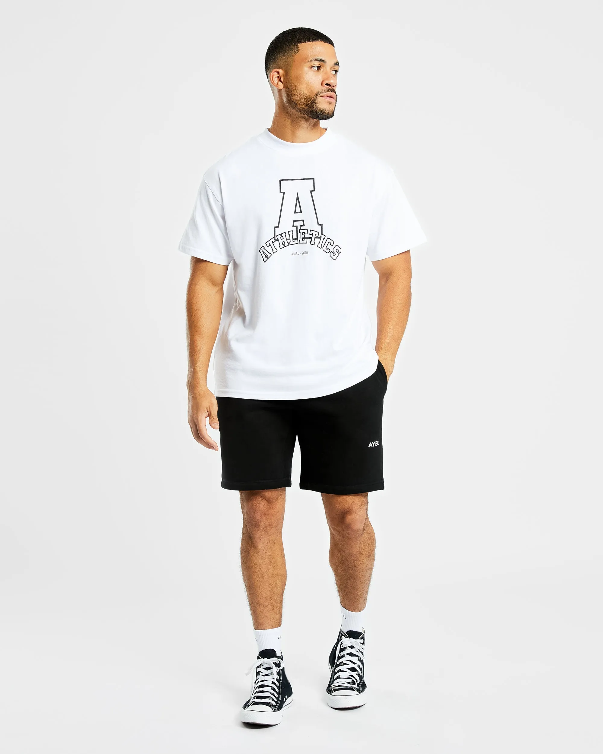Seasonal Casual Athletics Varsity Oversized T Shirt - White