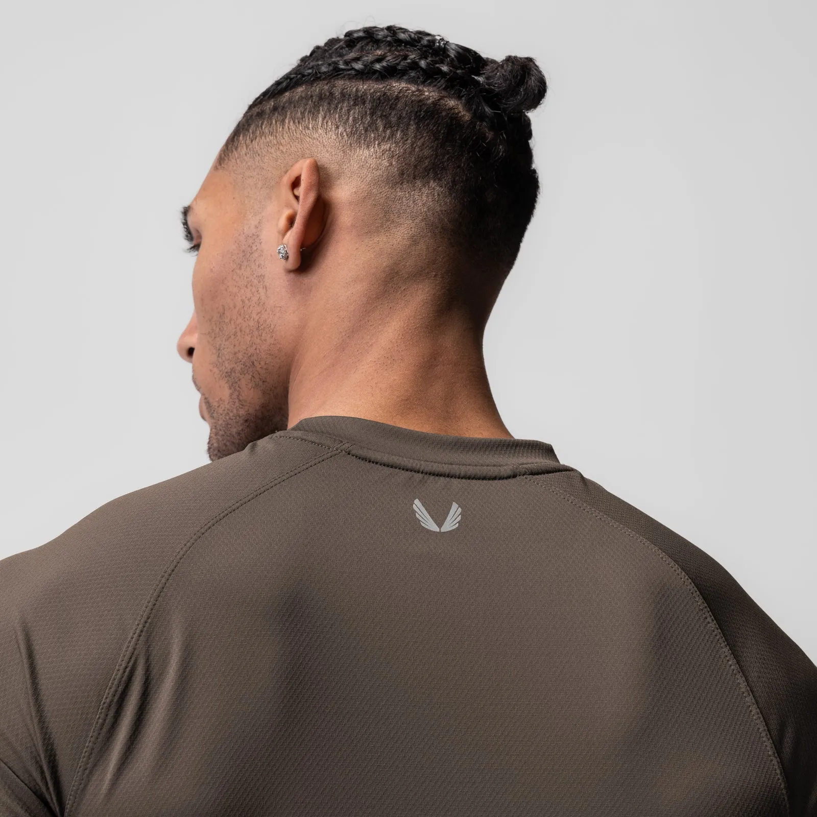 0918. AeroSilver? Fitted Tee - Deep Taupe Double Stitched Seams Low Profile Silhouette