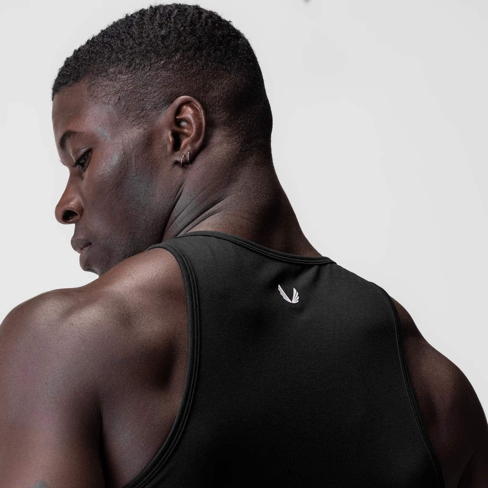 0924. Supima? Essential Slim Tank - Black Minimalist Aesthetic Non Binding Waistband
