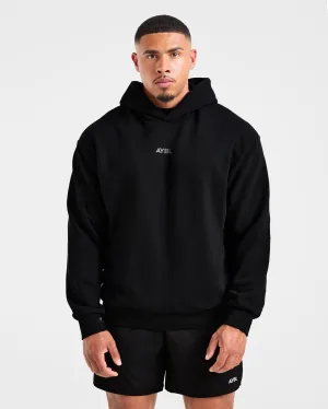 Odor Resistant Coating Brushed Fleece Craft Oversized Hoodie - Black