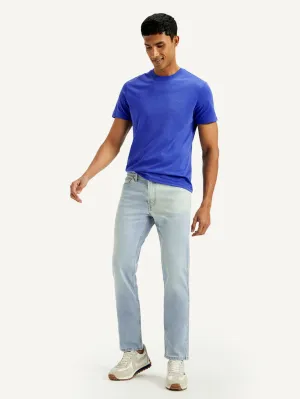 Men's 511 Light Blue Slim Fit Mid Rise Jeans Softened Lining Simple Layers