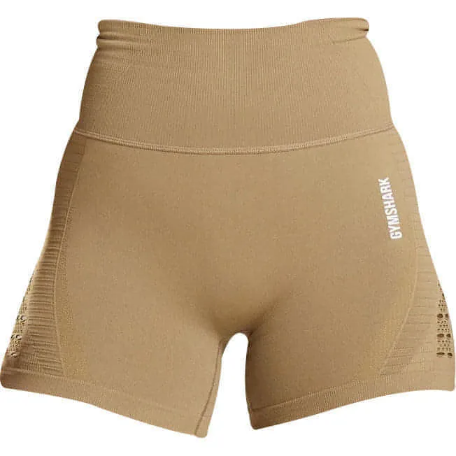 Easy Care Material Breathable Side Vents Gymshark Energy Seamless Womens Short Training Tights - Brown