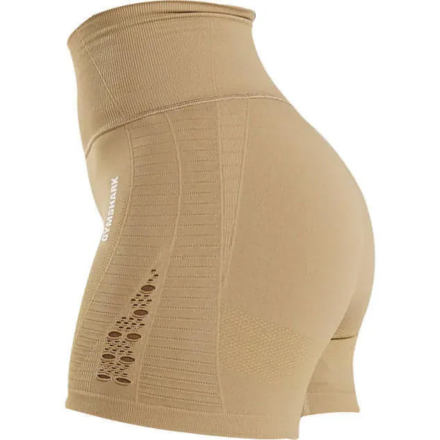 Gymshark Energy Seamless Womens Short Training Tights - Brown Fun Patterns