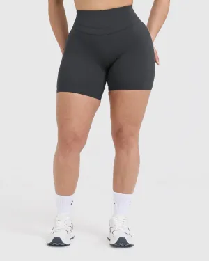 Pocket option Unified High Waisted Shorts 6" | Coal Vintage Look Anti Pilling Fabric