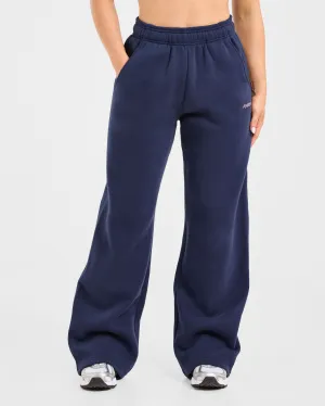 AYBL Sports Outline Oversized Straight Leg Joggers - Navy slim fit Blind stitching Medium