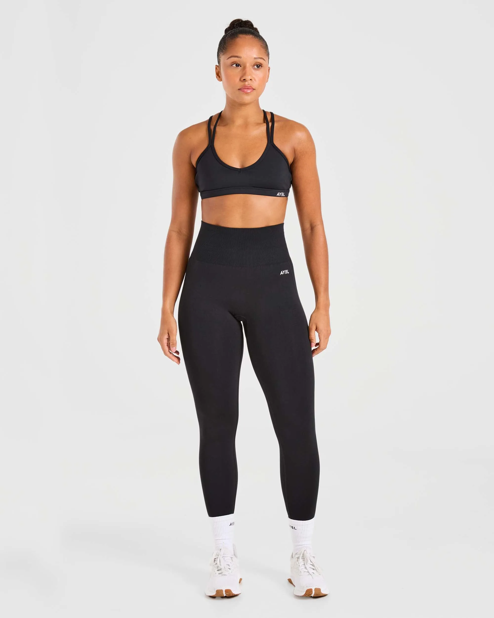 Essential Strappy Sports Bra - Black Workout partners
