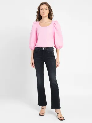 Fashion Essential Eco Friendly Denim Women's 315 Blue Flared Fit High Rise Jeans