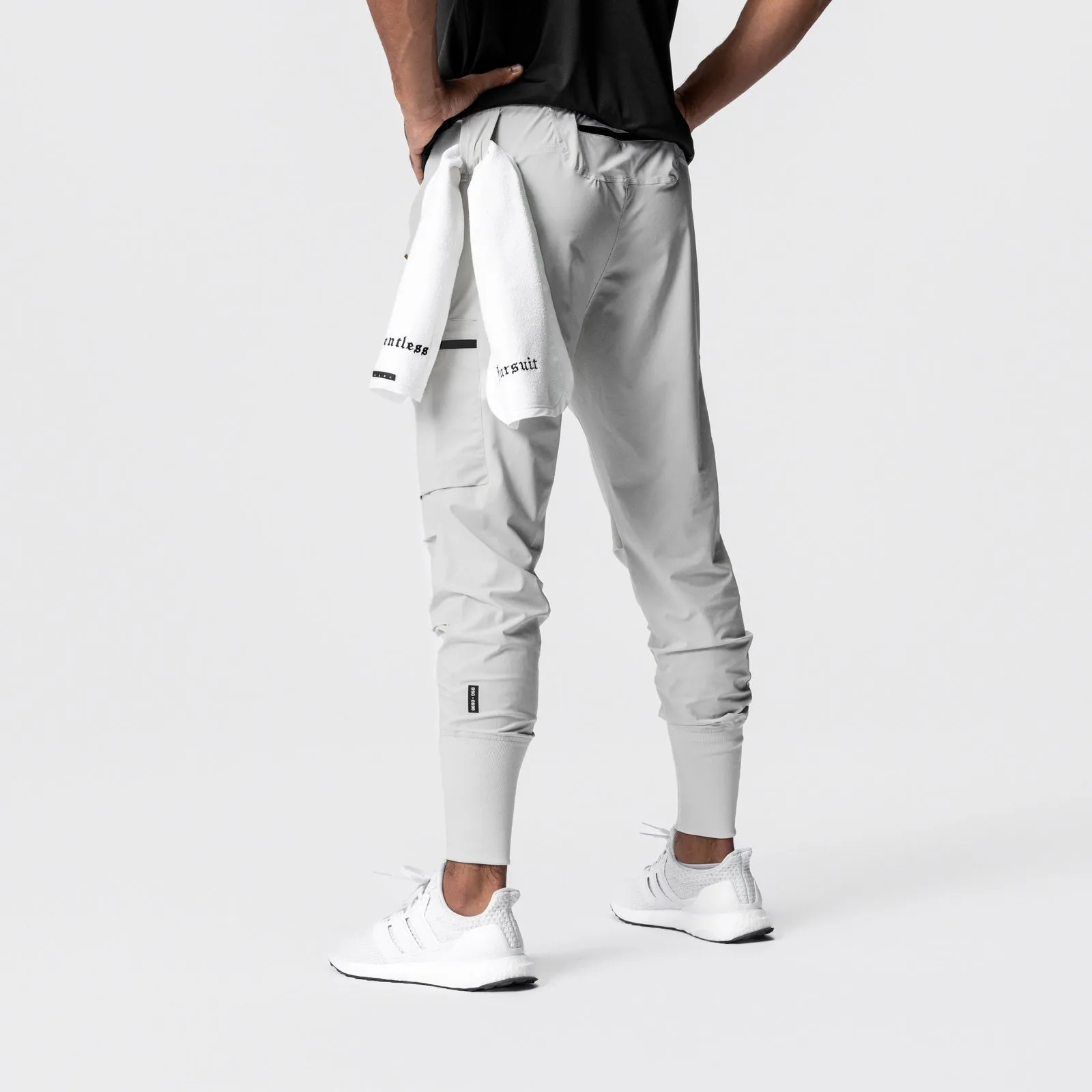 0827. Tetra-Lite? Inlay Pocket High Rib Jogger - Stone Cozy Stretch Customizable length