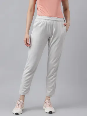 Soft Lining Multipurpose Design Alcis Women's Light Grey Anti-Static Drytech  Slim-Fit Running Track Pants