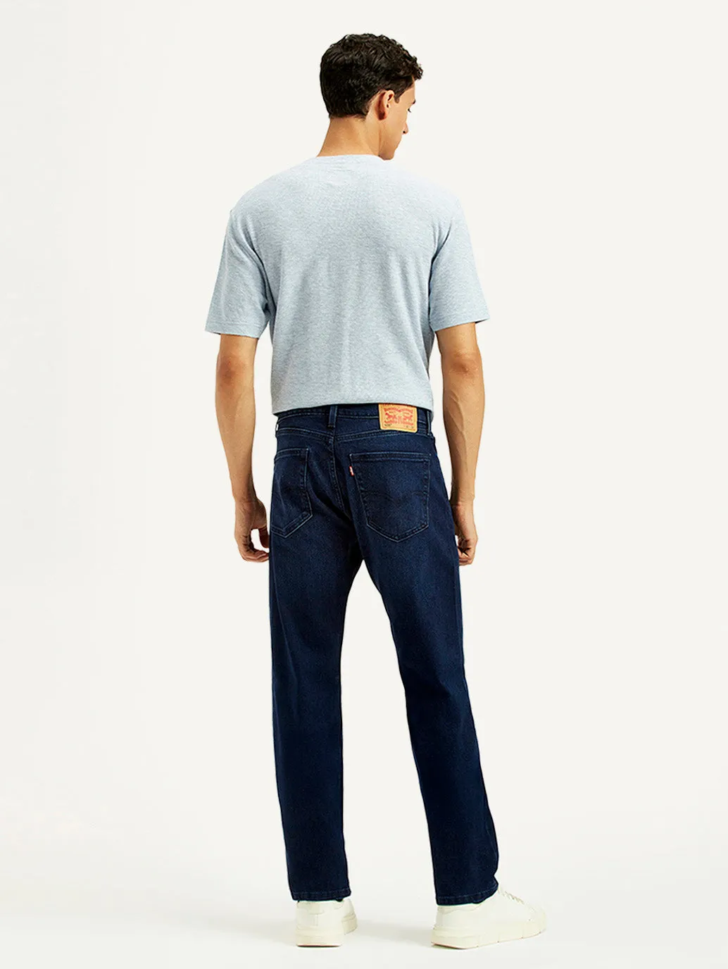 Base Fit Piece Men's 505 Indigo Straight Fit Mid Rise Jeans